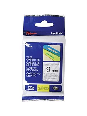 Brother TZe-121 9mm (0.375 Inch), Length of 8M, Black on Clear Label Tape Original