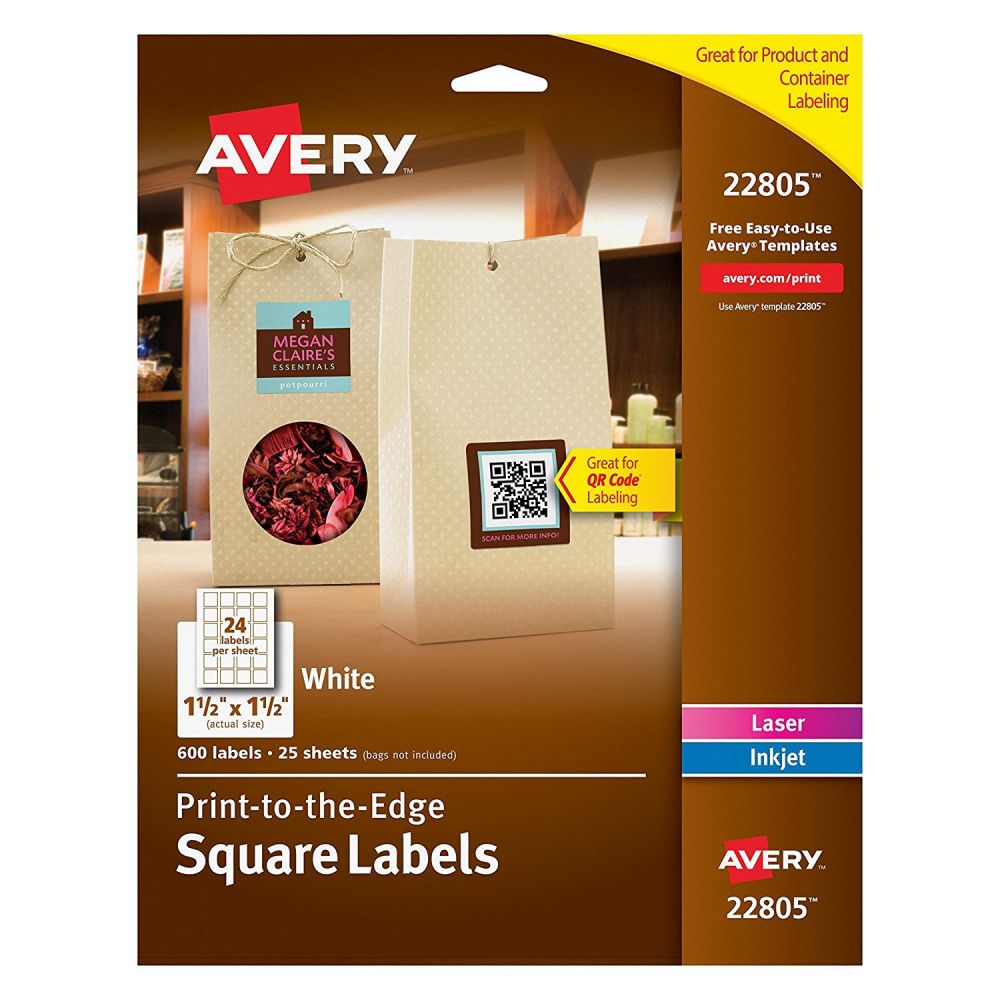 Avery 22805 Original Easy Peel, Square Laser/Inkjet Labels ...
