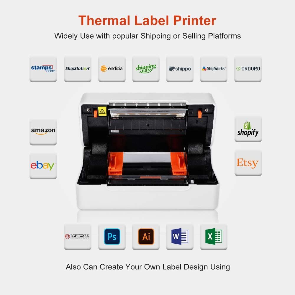 Thermal label printer outlet