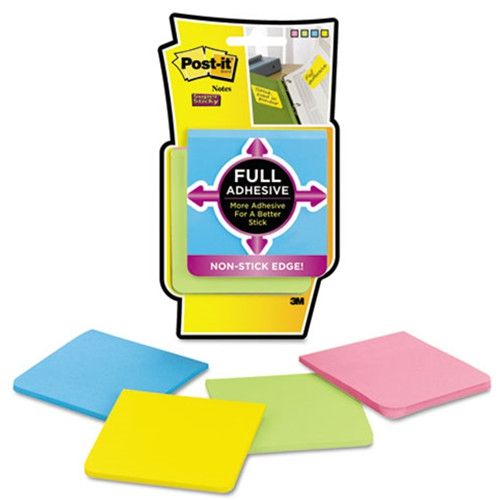 POST IT SUPER STICKY FULL ADHESIVE NOTES 4PK