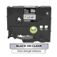 Brother HGe-S121 Extra-Strength High Grade 9mm Black on Clear P-touch Label Tape Length of 8m Compatible
