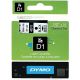 DYMO 45013 Original Tape, 12mm (0.47"), Black on White, Length of 7m