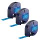 DYMO 91335  LetraTag Label Tape, 12mm (1/2 Inch) by 13' Black on Blue Plastic 3 PK,  Compatible