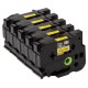 Brother HGe6515PK High Grade 24mm Black on Yellow P-touch Label Tape Length of 8m Compatible 5PK