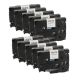 Brother TZe-231 P-Touch Label Tape, 12mm 0.5 Inchx26', Length of 8M, Black on White, Compatible 10 Pack