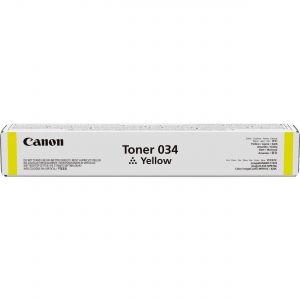 Canon 034 Original Yellow Toner Cartridge, 9451B001, OEM