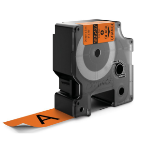 Dymo 1805427 IND 24mm (1 Inch Vinyl Black on Orange Tape, Compatible