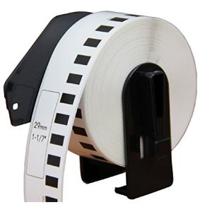 Brother DK2211 Continuous Length Film Tape 1.1 in x 50 ft ( 29mm x 15.2m ) Black on White