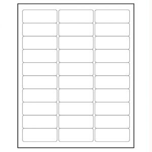 Laser Labels White 2 5/8 Inchx1 Inch 30 labels per sheet, Minimum Order Qty By 50, Qty Increment By 50