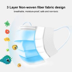 Disposable Face Mask Earloop 3-ply Blue  10 pcs