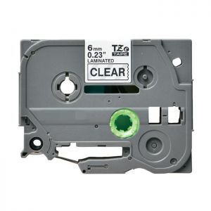Brother TZe-111 P-Touch Label Tape, 6mm (0.25 Inch), Length of 8M, Black on Clear, Compatible 