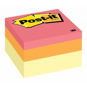 Post-it Notes Cube, 1 7/8 in x 1 7/8 in, Canary Wave, 400 Sheets