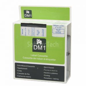 Dymo D1 53711  24mm (1 Inch) Blue on Clear Polyester Tape, Compatible