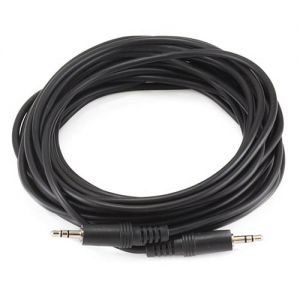25ft 3.5mm Stereo Plug/Plug M/M Cable - Black
