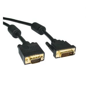 15ft 28AWG DVI-A to SVGA (HD15) Cable - Black