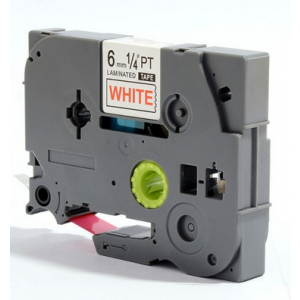 Brother TZe-212 6mm (0.25 Inch), Length of 8M, Red on White Compatible Label Tape