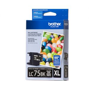 Brother LC75BK OEM Black Ink Cartridge,High Yield