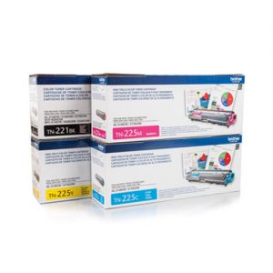 Brother TN221/TN225 High Yield OEM Toner Combo TN221BK+TN225C/M/Y