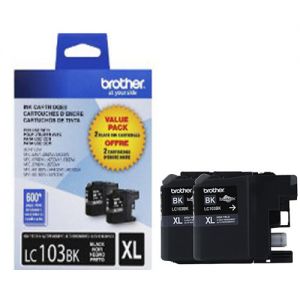Brother LC103BKS 2PK OEM Black Ink Cartridge High Yield(Twin Pack)
