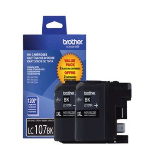 Brother LC107BKS  2PK OEM Black Ink Cartridge  EXTRA High Yield(Twin pack)