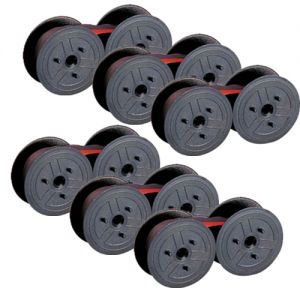 Compatible Universal Calculator Spool EPC B / R Black and Red Ribbons, 6 pack
