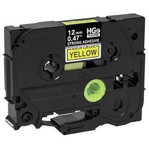 Brother HGeS631 High Grade 12mm Black on Yellow P-touch Label Tape Length of 8m Compatible
