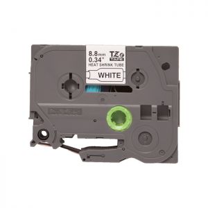 Brother HSe-221 8.8mm (0.375 Inch) Heat Shrink Tube Tape Cassette - Black on White, Comptible