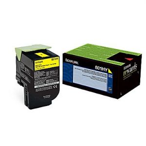 Lexmark 80C1HY0 Yellow Original Toner Cartridge, High Yield