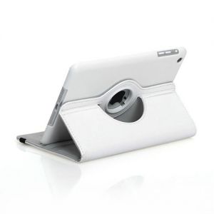 360-Degree Rotating Soft Leather Case for iPad 2/3/4, White