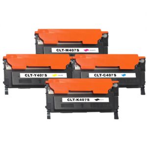 Samsung CLT-K407S/C407S/M407S/Y407S Compatible Toner Cartridge 4 Color Set