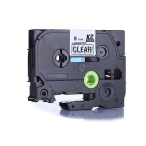 Brother TZe-121 P-touch Label Tape, 9mm (0.375 Inch), Length of 8M, Black on Clear, Compatible 