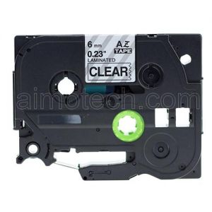 Brother TZe-FX111 P-Touch Flexible Label Tape, 6mm (0.25 Inch), Length of 8M, Black on Clear, Compatible 