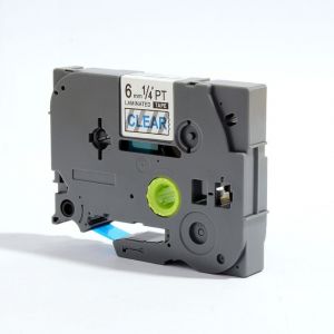 Brother TZe-113 6mm (0.25 Inch), Length of 8M, Blue on Clear Compatible Label Tape