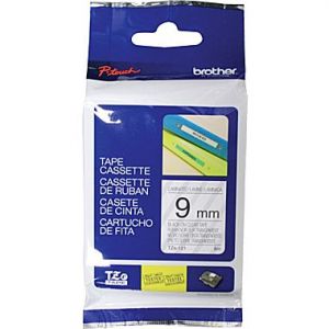 Brother TZe-121 9mm (0.375 Inch), Length of 8M, Black on Clear Label Tape Original