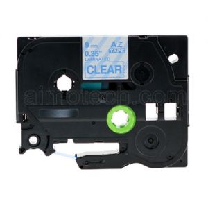 Brother TZe-123 9mm (0.375 Inch), Length of 8M, Blue on Clear Compatible Label Tape
