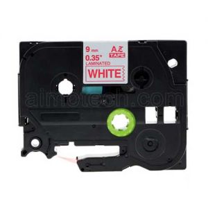 Brother TZe-222 9mm (0.375 Inch), Length of 8M, Red on White Compatible Label Tape
