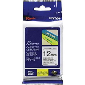 Brother TZe-231 Original Label Tape, 12mm (0.5 Inch), Length of 8M, Black on White