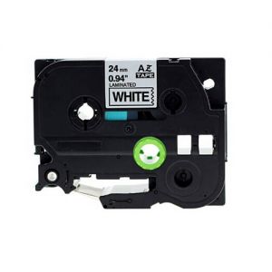 Brother TZe-FX251 24MM (1 Inch), Length of 8M Black on White Flexible Compatible Label Tape