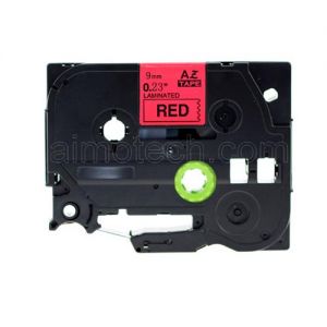 Brother TZe-411 P-Touch Label Tape, 6mm (0.25 Inch), Length of 8M, Black on Red, Compatible
