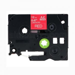 Brother TZe-435 12mm (0.5 Inch), Length of 8M, White on Red Compatible Label Tape