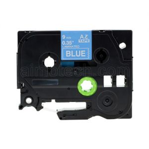 Brother TZe-525 9mm (0.375 Inch), Length of 8M, White on Blue Compatible Label Tape