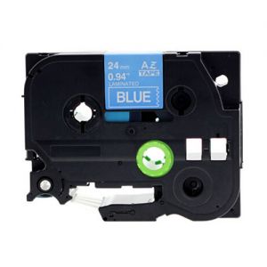 Brother TZe555 24mm, Length of 8M White On Blue P-Touch Label Tape, Compatible