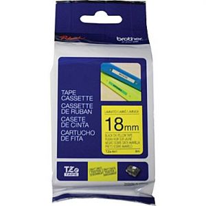 Brother TZe-641 18mm (0.75 Inch), Length of 8M, Black on Yellow Label Tape Original