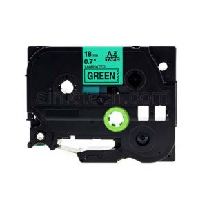 Brother TZe-741 18mm (0.75 Inch), Length of 8M, Black on Green Compatible Label Tape