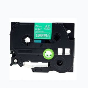 Brother TZe-755 24mm (0.94 Inch), Length of 8M, White on Green Compatible Label Tape