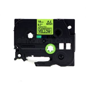 Brother TZe-C41 P-touch Label Tape, 18mm (0.75 Inch), Black on Fluorescent Yellow, Compatible