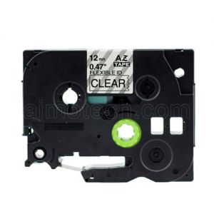 Brother TZe-FX131 12mm (0.5 Inch), Length of 8M, Black on Clear Flexible Compatible Label Tape