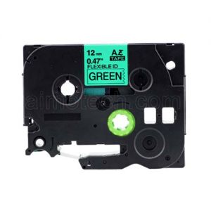 Brother TZe-FX731 12mm (0.5 Inch), Length of 8M, Black on Green Flexible Compatible Label Tape