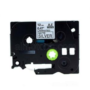 Brother TZe-SM931 12mm (0.5 Inch), Length of 8M, Strong Adhesive Black On Matt Silver Compatible Label Tape