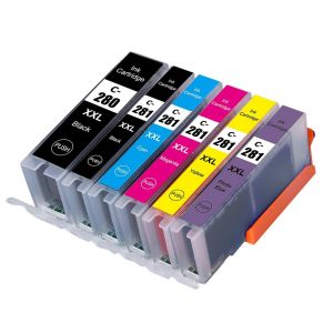 Canon PGI-280XXL CLI-281XXL  Extra High Yield BK/ BK/C/M/Y/PB Ink Cartridge, Compatible